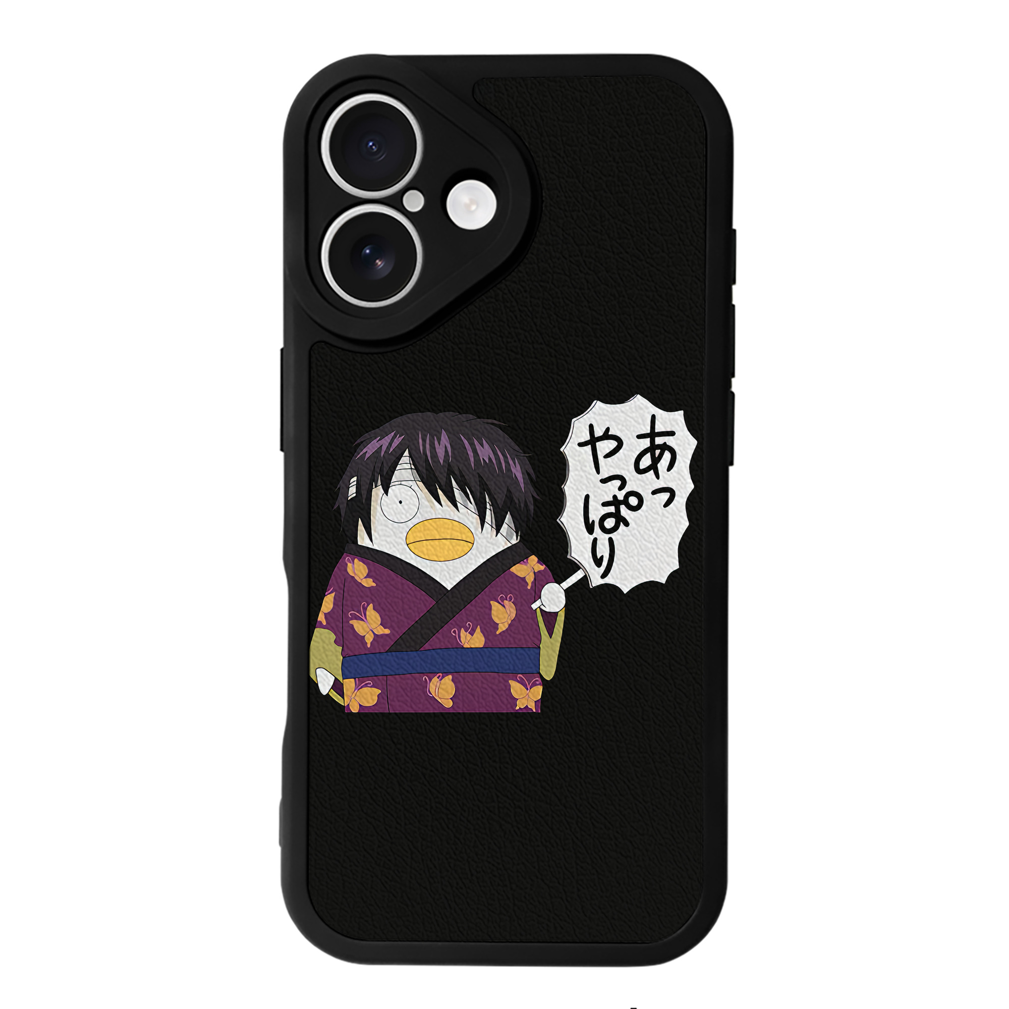 （画像用） ぎんたま 坂田銀時（さかたぎんとき） 神楽 志村新八（しむら しんぱち） GINTAMA Sakata Gintoki Kagura Shimura Shinpachi 【iPhone 16シリーズ対応】シリコンスマホケース（レザー調） 材質：シリコン